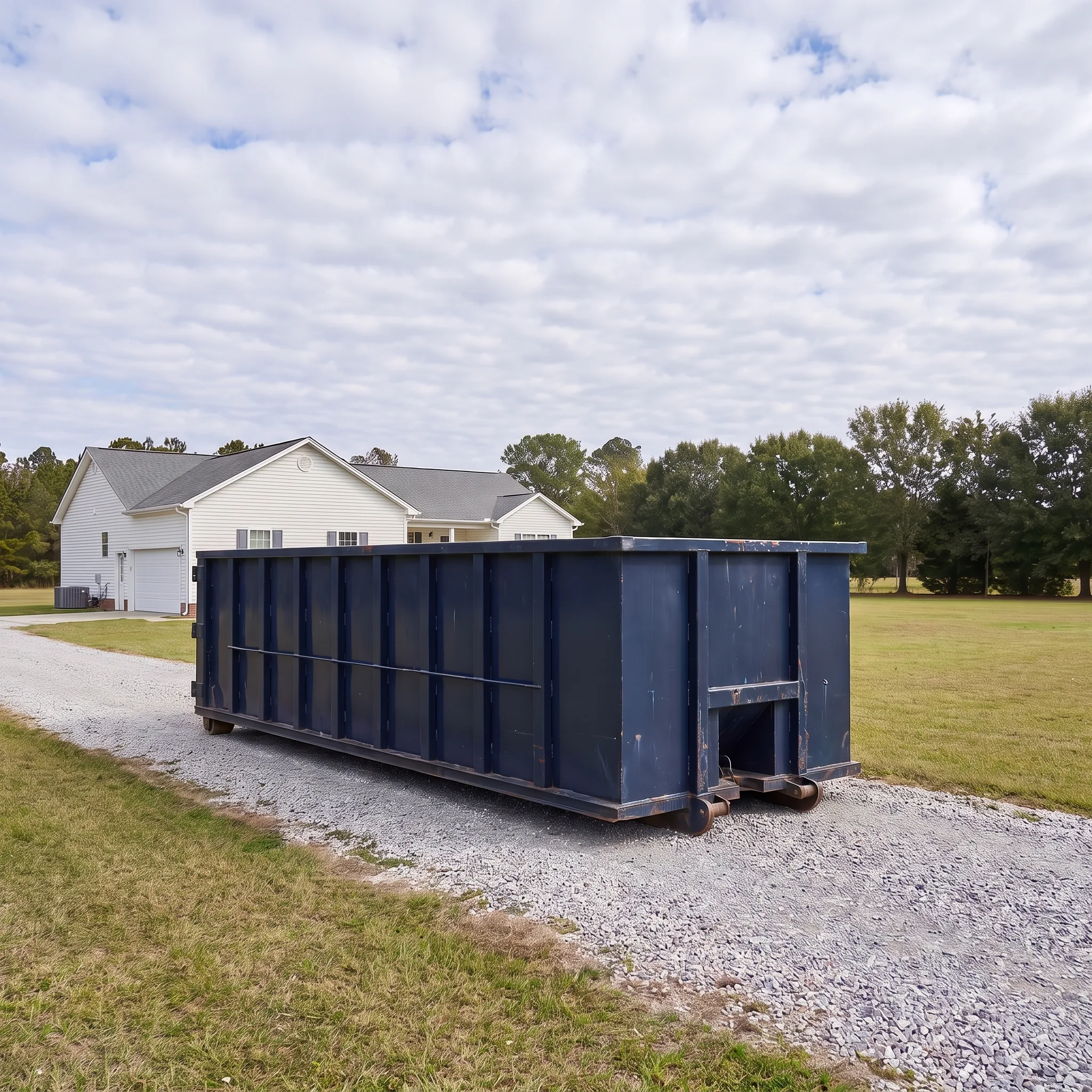 Roll-off dumpster on a North Dakota job site